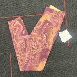 Beyond Yoga Swirl Leggings - Purple and Orange